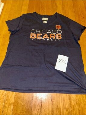 Chicago Bears Navy Graphic Tee with Orange Logo W 2XL NWOT